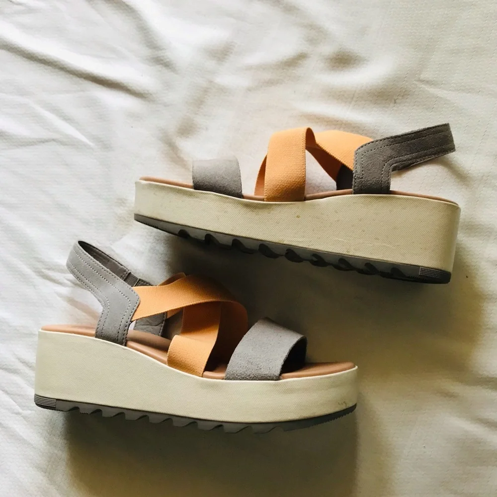 Sorel Cameron Sandal Flatform Slingback Wedge Platform Womens
